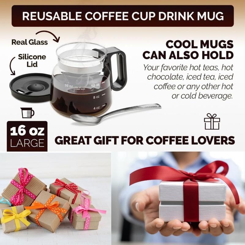 ๐49% OFF๐โ 16 Oz Glass Coffee Mug โ Coffee Pot Style