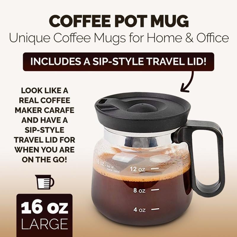 ๐49% OFF๐โ 16 Oz Glass Coffee Mug โ Coffee Pot Style