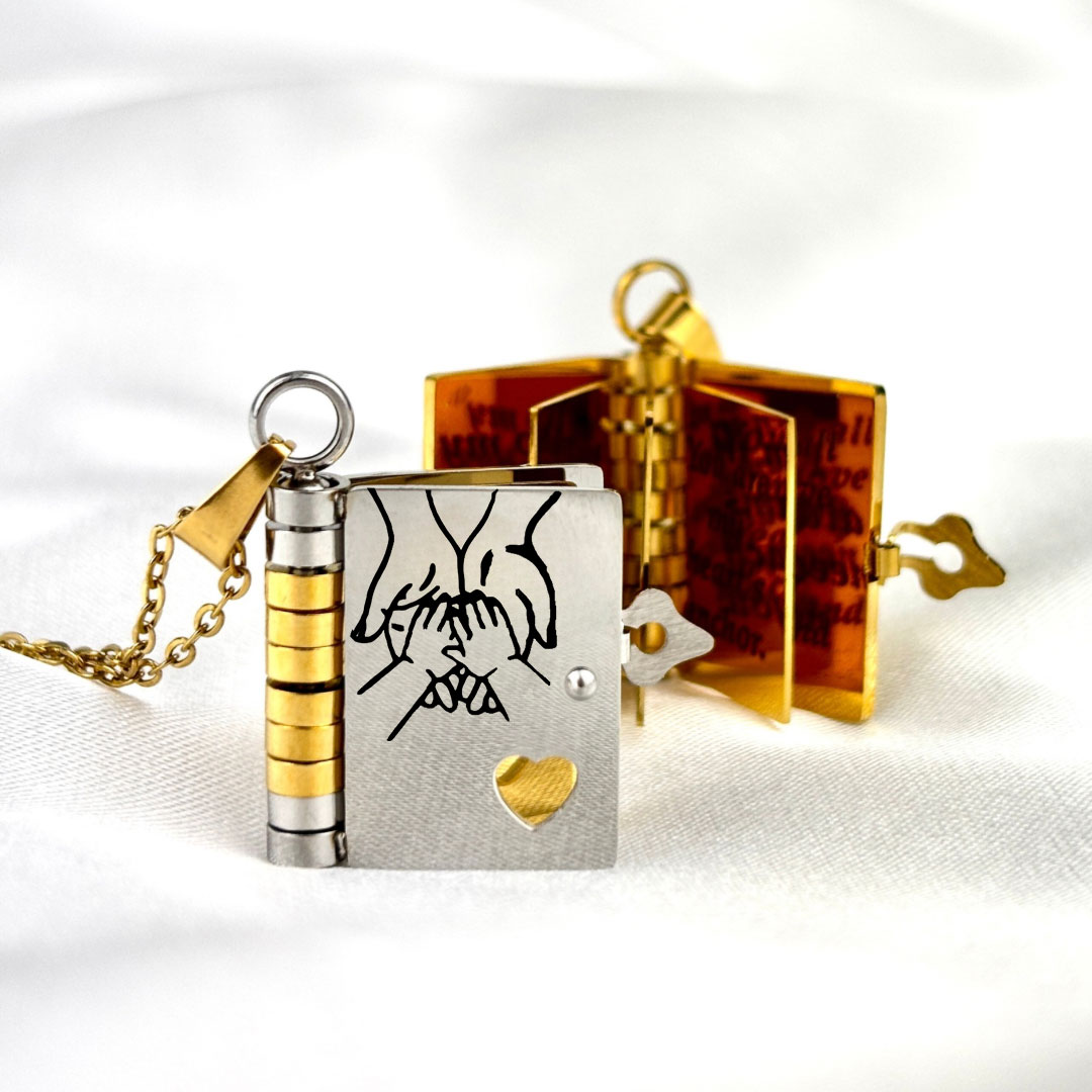 Stainless steel couple necklace