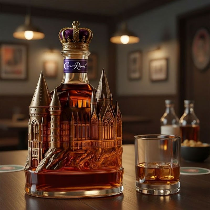 European Gothic Castle Wine Bottle