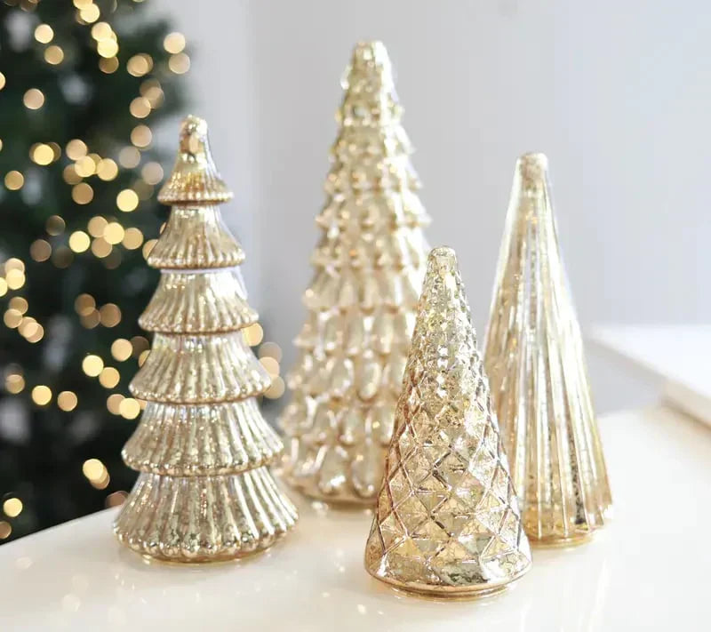 ✨ Glistening Christmas – Set with Illuminated Christmas Tree in Silver Glass ✨
