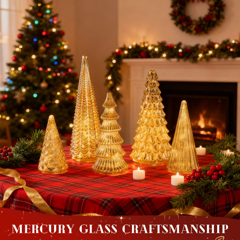 ✨ Glistening Christmas – Set with Illuminated Christmas Tree in Silver Glass ✨