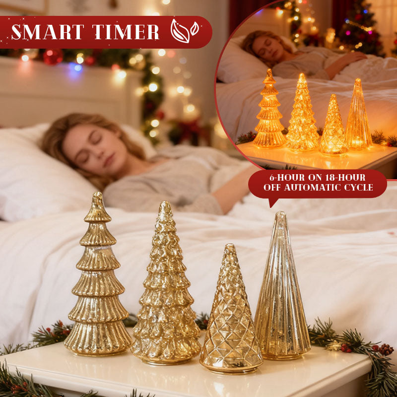 ✨ Glistening Christmas – Set with Illuminated Christmas Tree in Silver Glass ✨