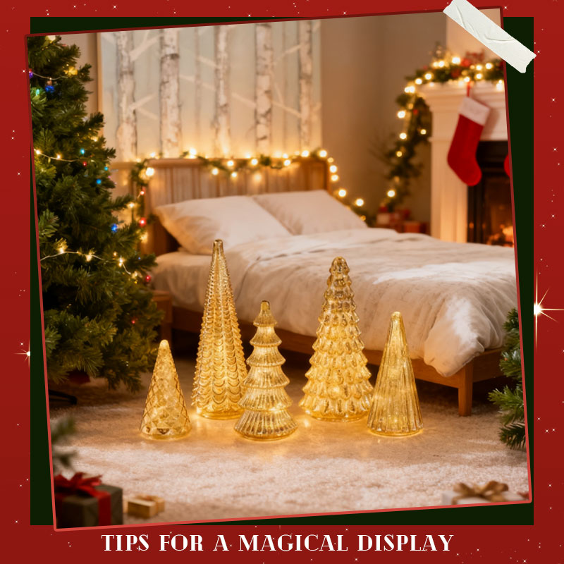 ✨ Glistening Christmas – Set with Illuminated Christmas Tree in Silver Glass ✨