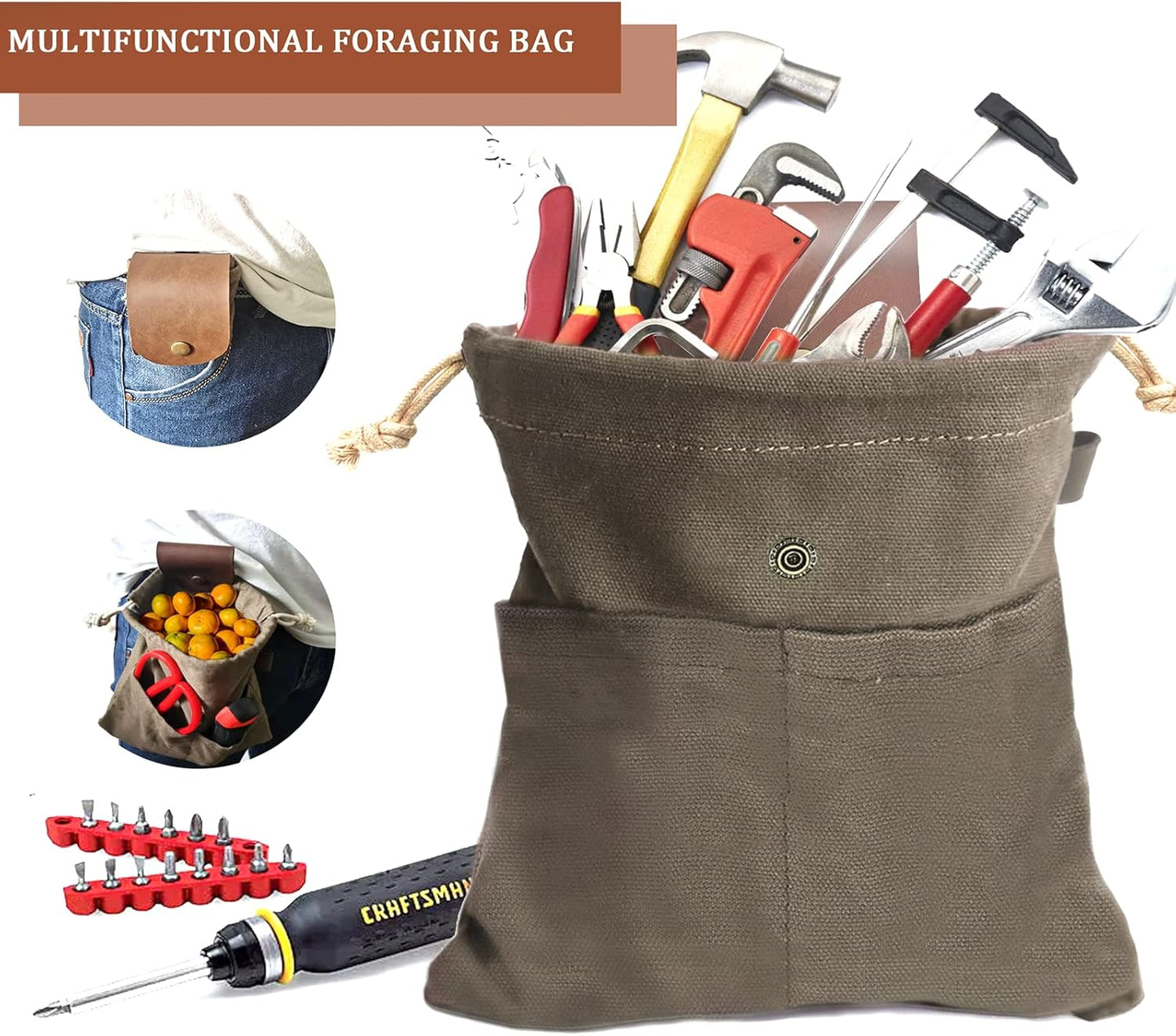🔥Last Day 49% OFF - Foldable Canvas Foraging Pouch
