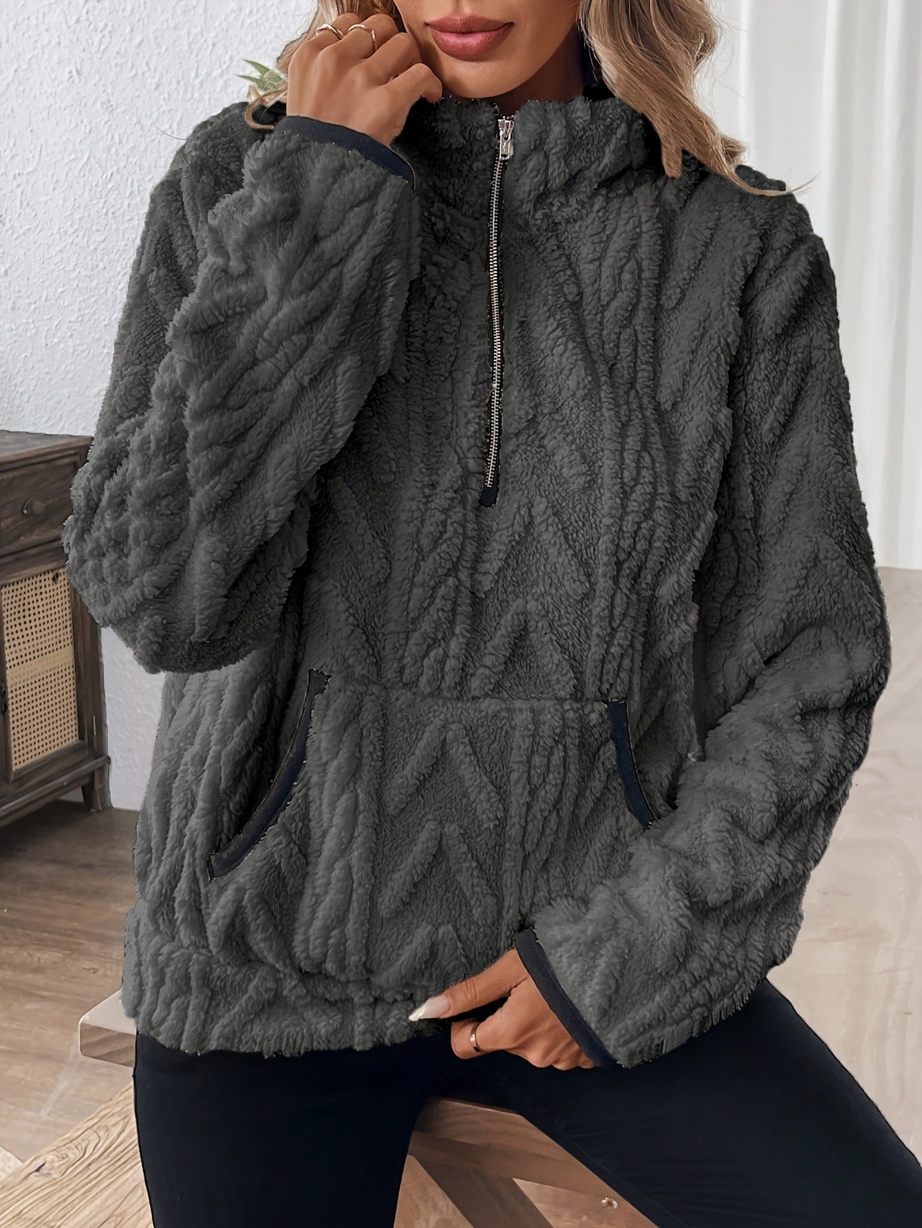 🐑Kort sweatshirt i lammull i Chanel-stil✨