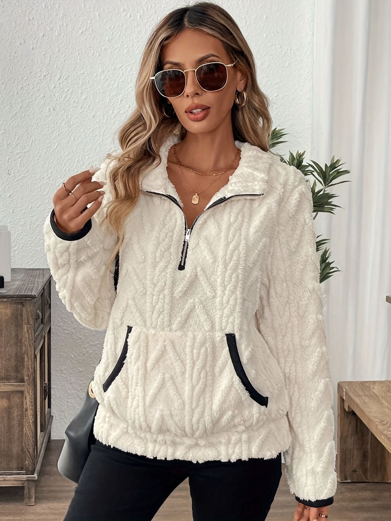 🐑Kort sweatshirt i lammull i Chanel-stil✨