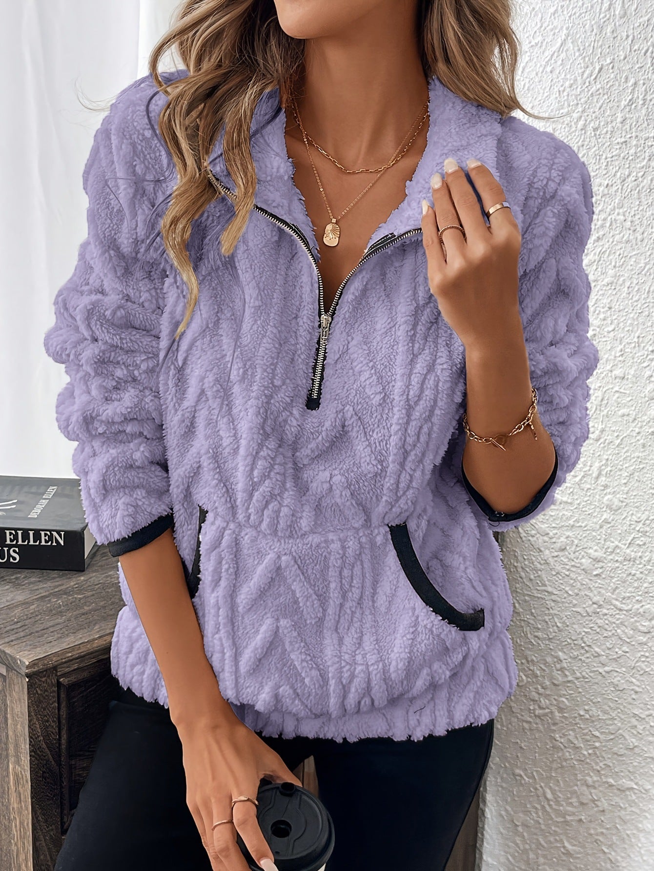 🐑Kort sweatshirt i lammull i Chanel-stil✨
