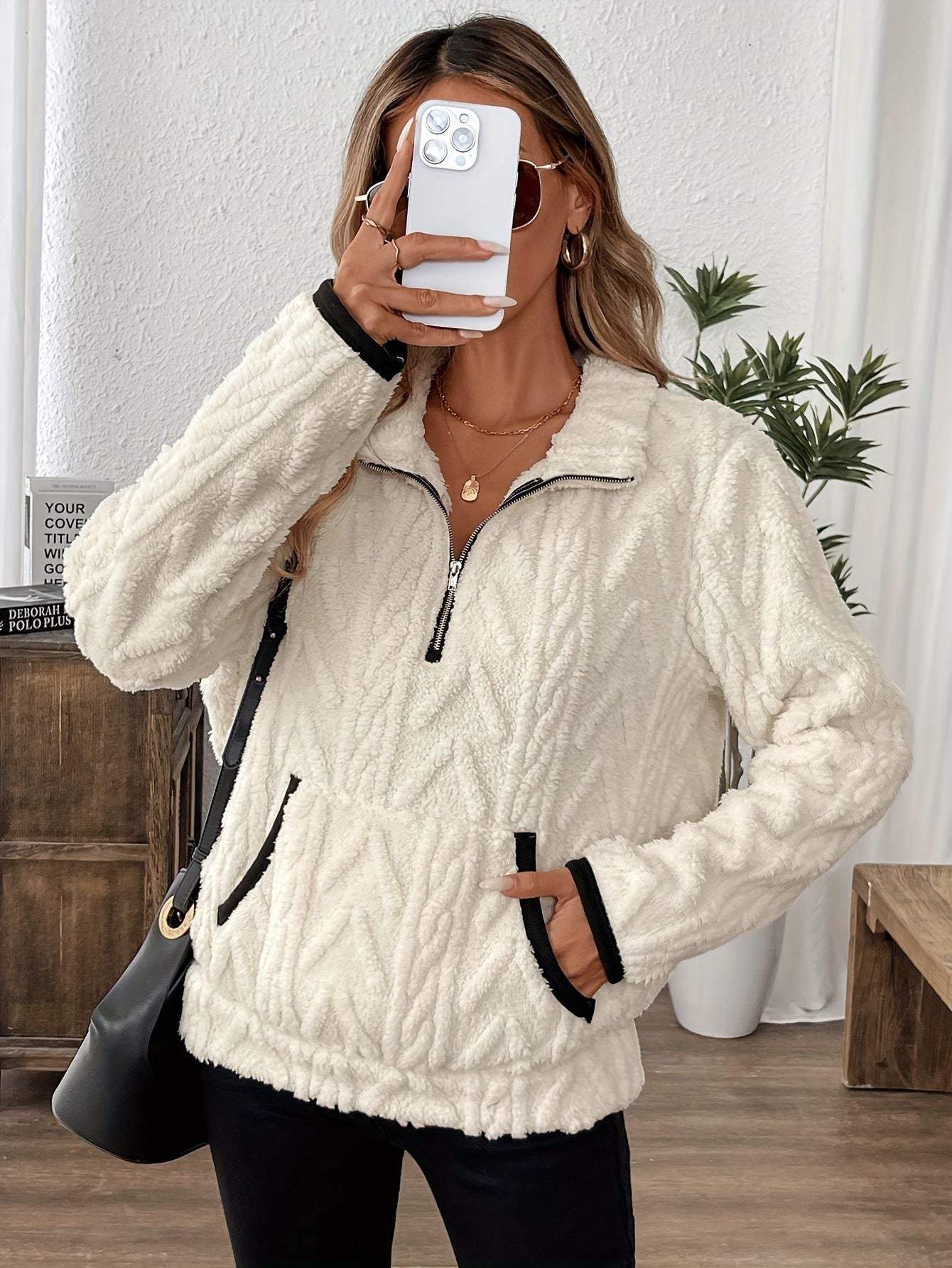 🐑Kort sweatshirt i lammull i Chanel-stil✨