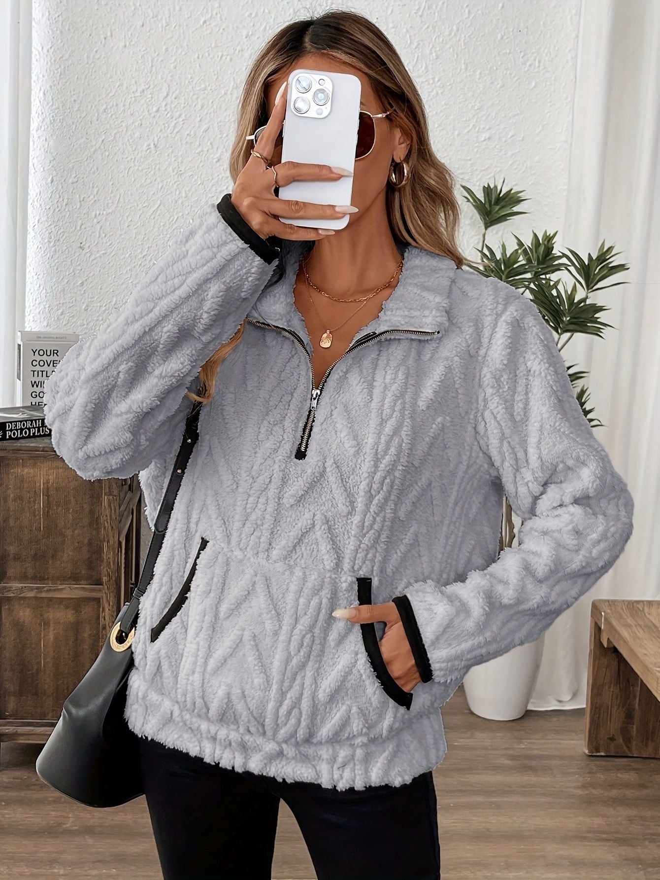 🐑Kort sweatshirt i lammull i Chanel-stil✨