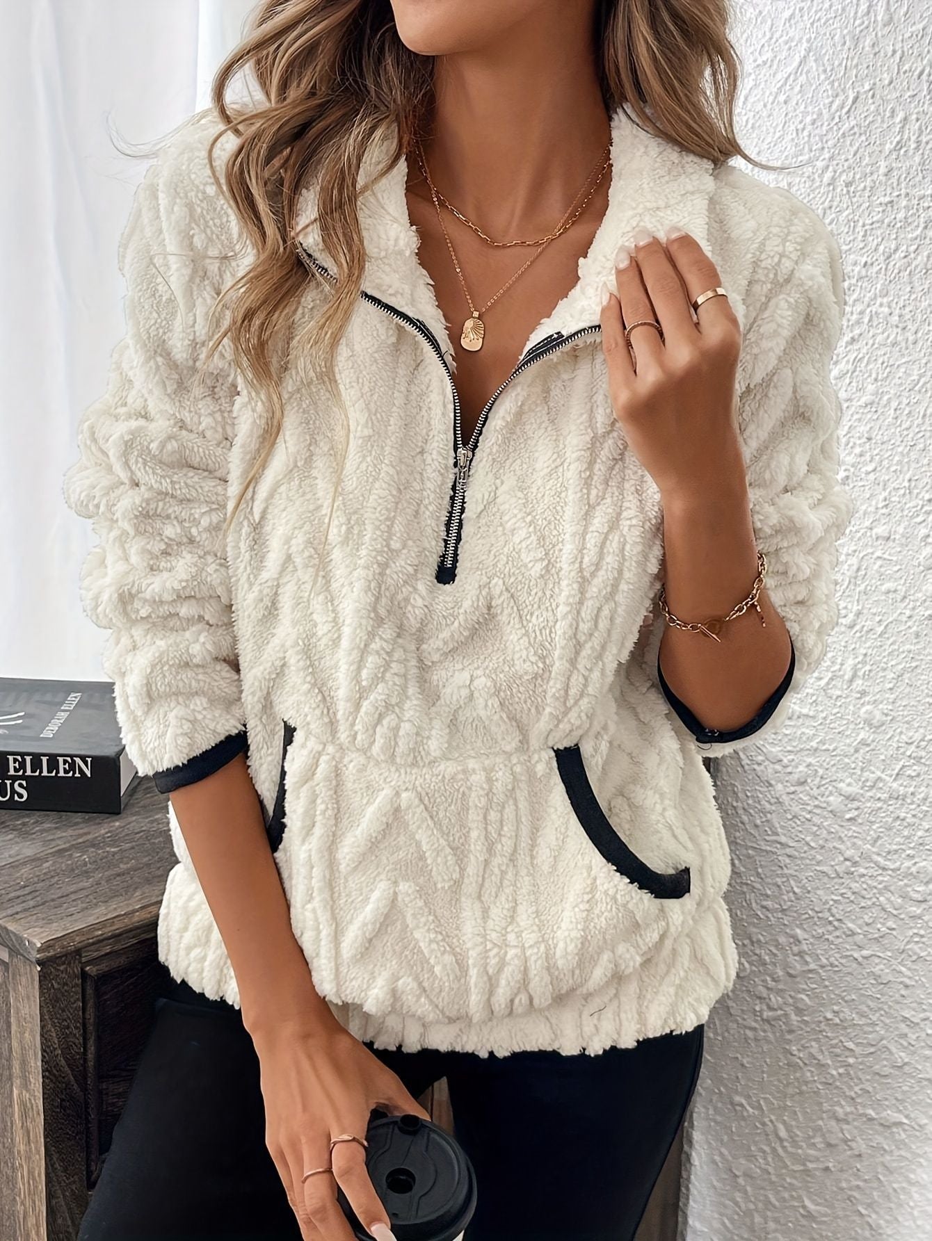 🐑Kort sweatshirt i lammull i Chanel-stil✨
