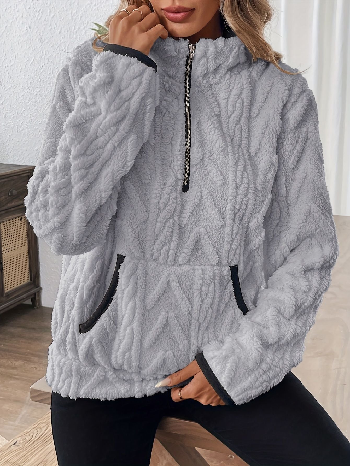 🐑Kort sweatshirt i lammull i Chanel-stil✨