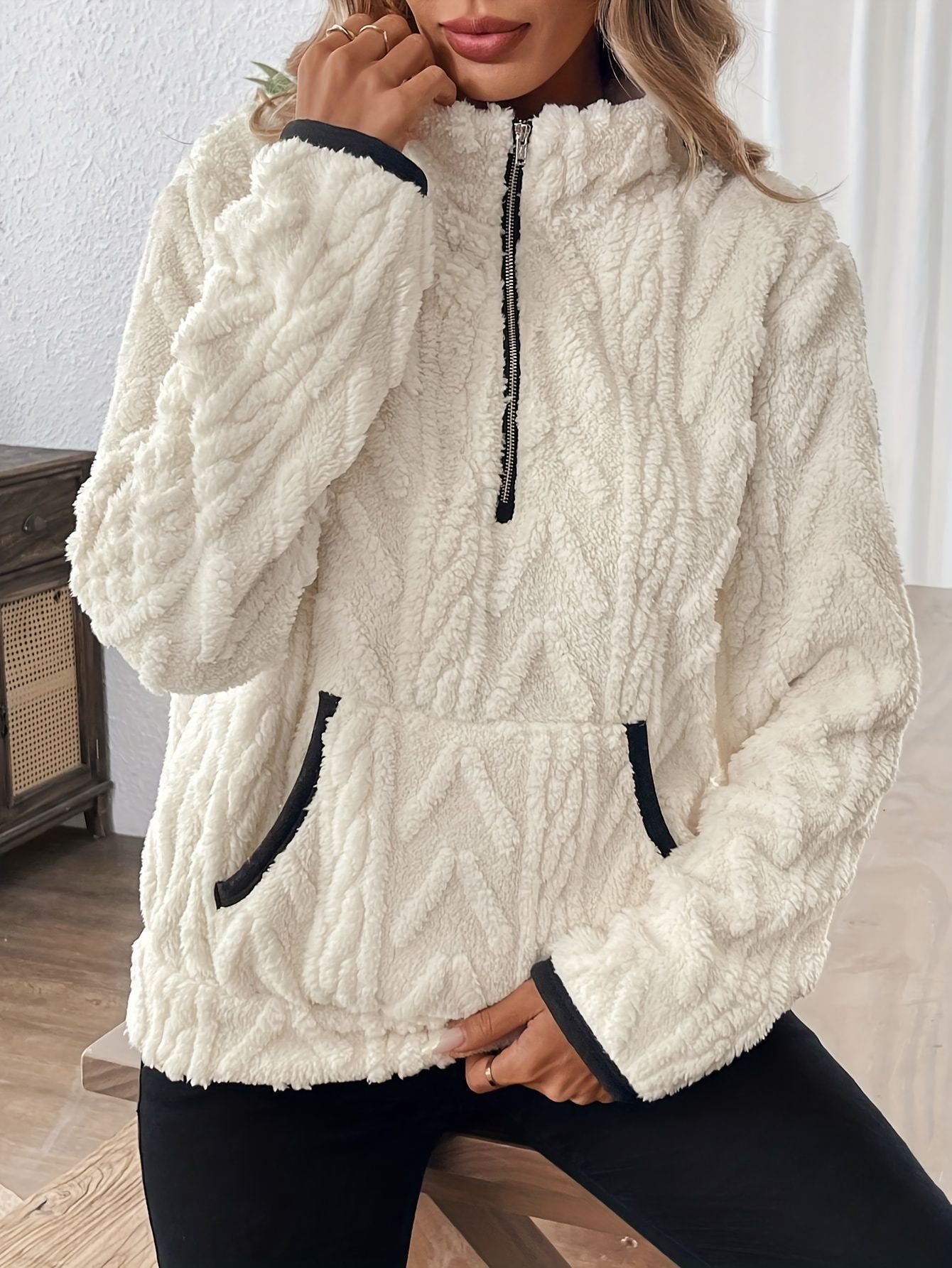 🐑Kort sweatshirt i lammull i Chanel-stil✨