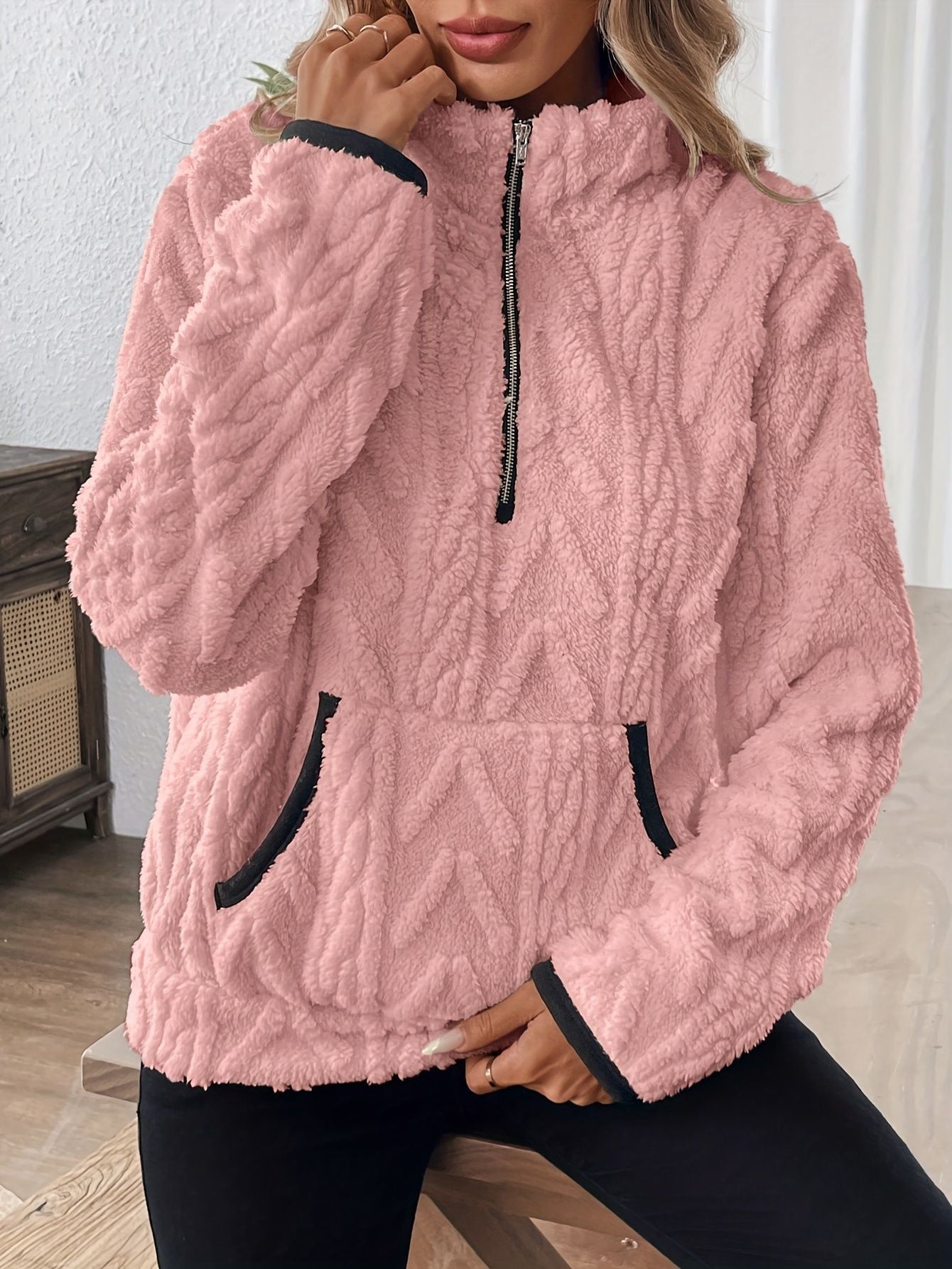 🐑Kort sweatshirt i lammull i Chanel-stil✨