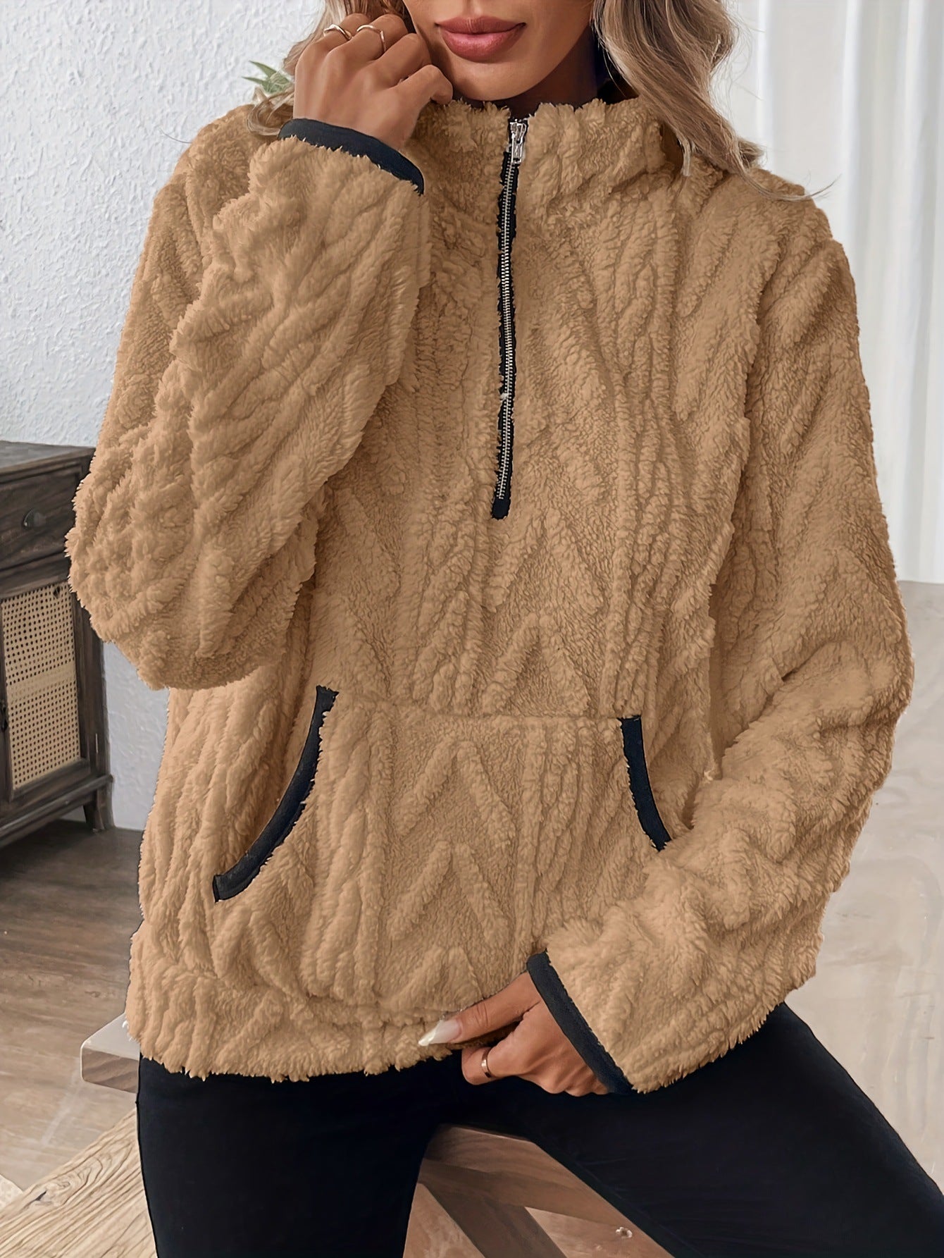 🐑Kort sweatshirt i lammull i Chanel-stil✨