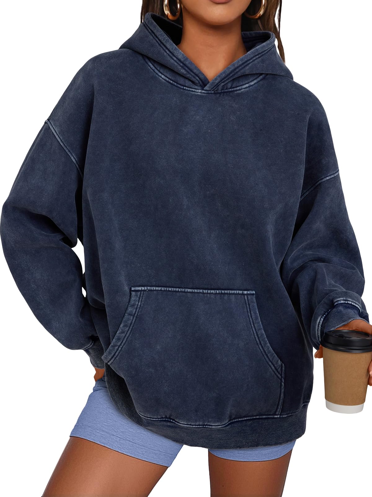 ✨Unisex Casual Oversized Acid Wash Tops Hoodie Pullover(Buy 2 Free Shipping)