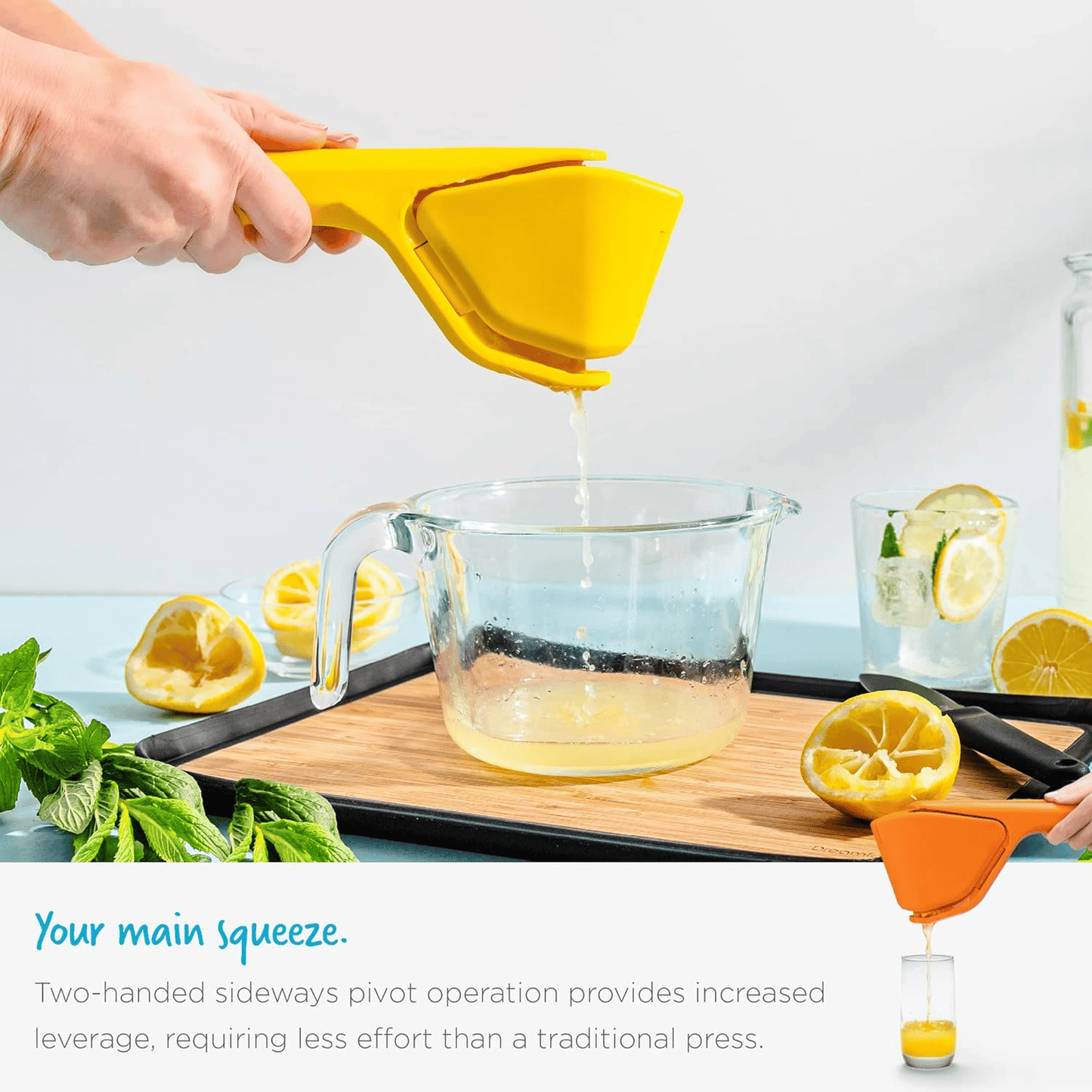 Lemon Squeezer, Effortless Manual Flat Lime Juicer Squeezer