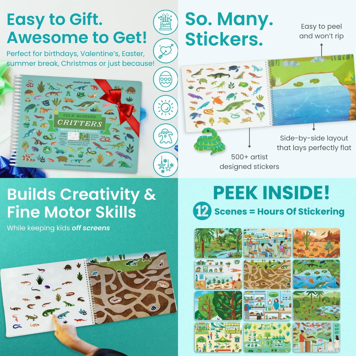 🔥LAST DAY 60% OFF - 👦👧Hello Bugs Sticker Book Activity for Kids🦋🪲 (over 500 stickers!)